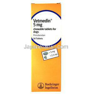 ベトメディン，ピモベンダン 5mg チュアブル錠,　製造元：　Boehringer Ingelheim, 箱表面